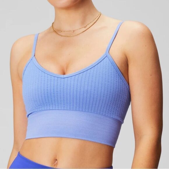 Fabletics Seamless Midi Bra Periwinkle Punch M NWT IN PACKAGING - Picture 1 of 8
